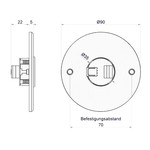 Zeichnung der Türklingel aus Edelstahl KT-102.1