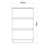 Runder Pflanzkübel aus satiniertem Edelstahl, Zeichnung