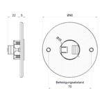 Zeichnung der Türklingel aus Edelstahl KT-102.1